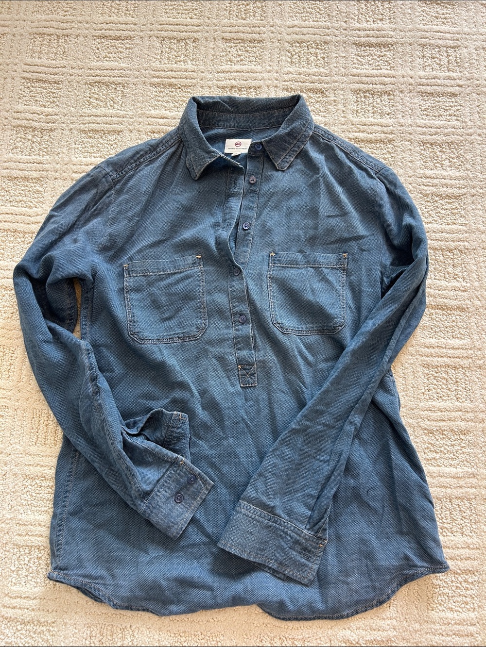 AG Adriano Goldschmied Indigo Blue Button-Front Women's Shirt